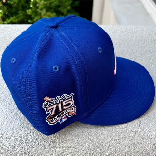 Atlanta Braves Hank Aaron 715 Home Runs 20 Patch New 59FIFTY Fitted Hat 7 1/4 - Picture 3 of 7