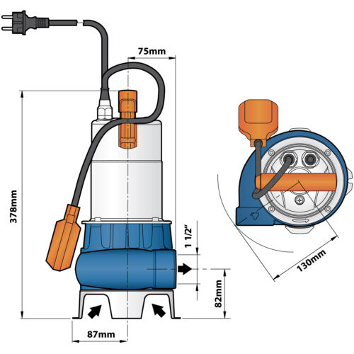 SCHMUTZWASSERPUMPE BAUPUMPE TAUCHPUMPE FÄKALIENPUMPE FÜR KELLER ABWASSER PUMPE - Bild 15 von 16