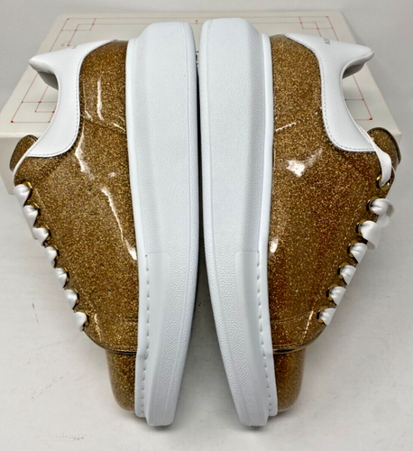 Alexander McQueen Larry Oversized Glace Glitter Platform Trainer Sneaker Gold 36 - Picture 16 of 18