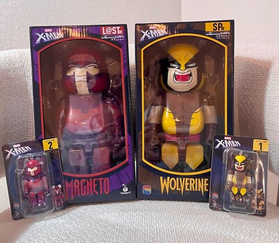 BEARBRICK Marvel X-MEN Happy Lottery WOLVERINE & MAGNETO Bearbrick 