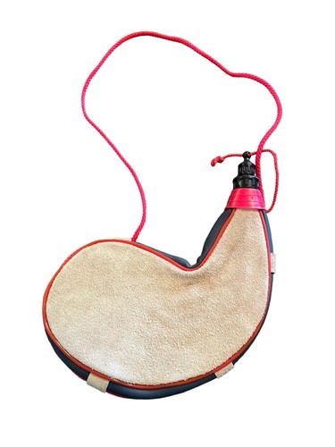 Bolso Vintage Bota Gamuza Cuero Agua Vino Cantina Hecho en España 1 Litro - Imagen 5 de 15