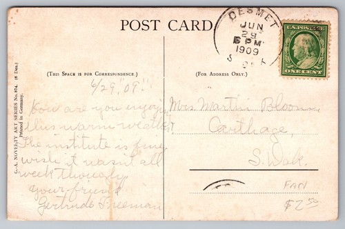 Postcard Scenes of Bavaria Germany Fan Shape Multi View Posted 1909 Diebsturm - Picture 2 of 2