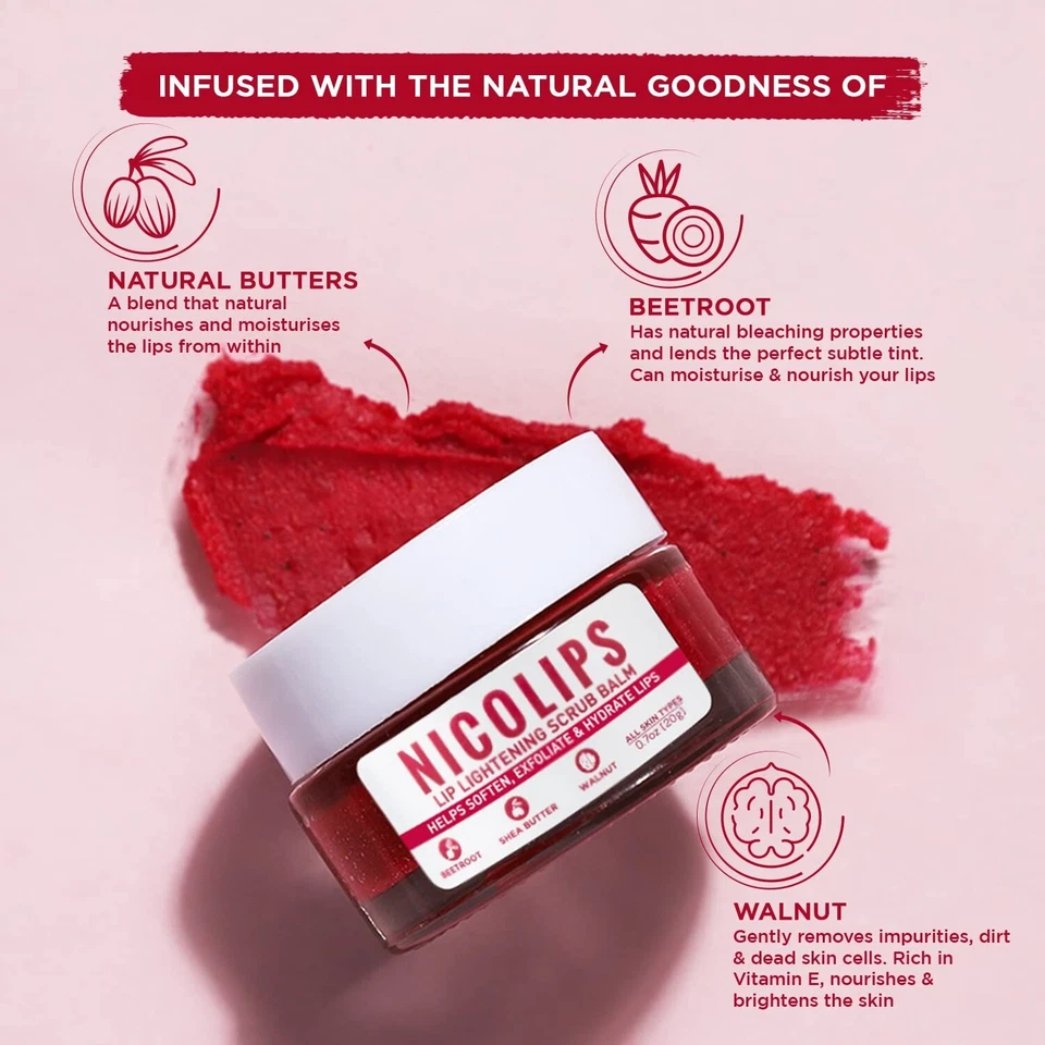 Nicolips Lip Scrub Cream For Lightening And Brightening Black Lips-20gm 0.7oz - Image 2 of 4