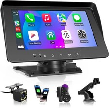 Wireless Carplay Screen for Car,Portable Car Stereo with Carplay  Android Auto/