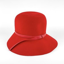 Vintage Clover Lane Ladies Hat Red 100 Wool TNLee Made In USA Union