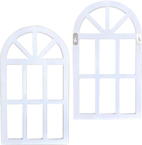 2Window frame Wall decoration Rustic arch Wooden window frame Country Farm decor