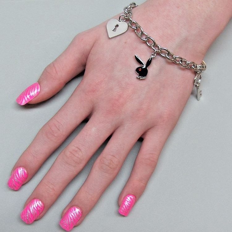 【DOLLS KILL×PLAYBOY】Beautiful Life Charm Bracelet コラボ Playboy By Dollskill Rhinestone Charm Playmate Bracelet