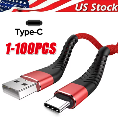 #ad Heavy Duty Braided USB C Type C Fast Charging Data Sync Charger lot Long Cord $34.29