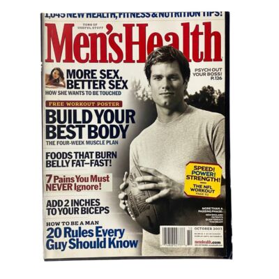 Men's Health Magazine October 2003 New England Patriot's QB Tom Brady No Label