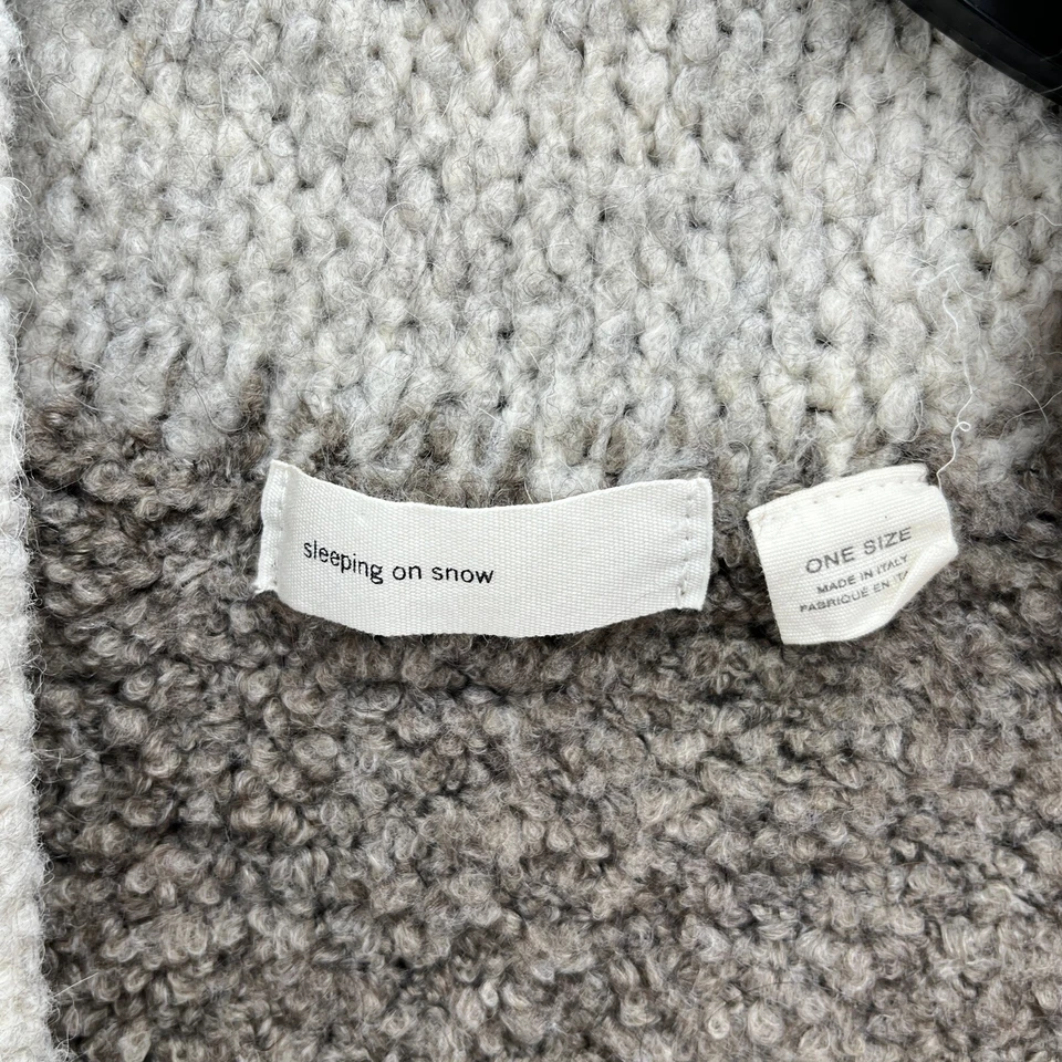 Свитер женский Sleeping On Snow OS бежевый коричневый расслабленный повседневный кокон кардиган - Изображение 3 из 4