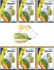 (6) Luck-E-Strike Jimmy Houston 1/2 Oz Fire Tiger Double Colorado SpinnerBaits