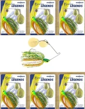 (6) Luck-E-Strike Jimmy Houston 1/2 Oz Fire Tiger Double Colorado SpinnerBaits