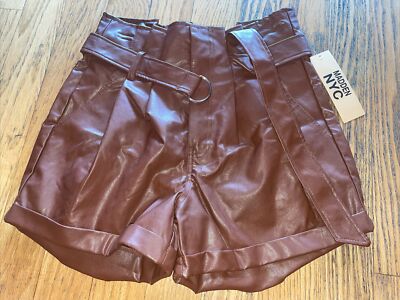 NWT Madden NYC Brown Faux leather Shorts S