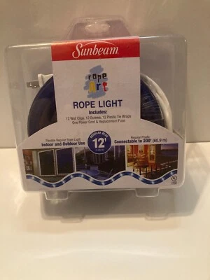 NEW Sealed Sunbeam Rope Art Rope Light Regular Blue 12' Indoor and Outdoor Use - Image 1 of 2
