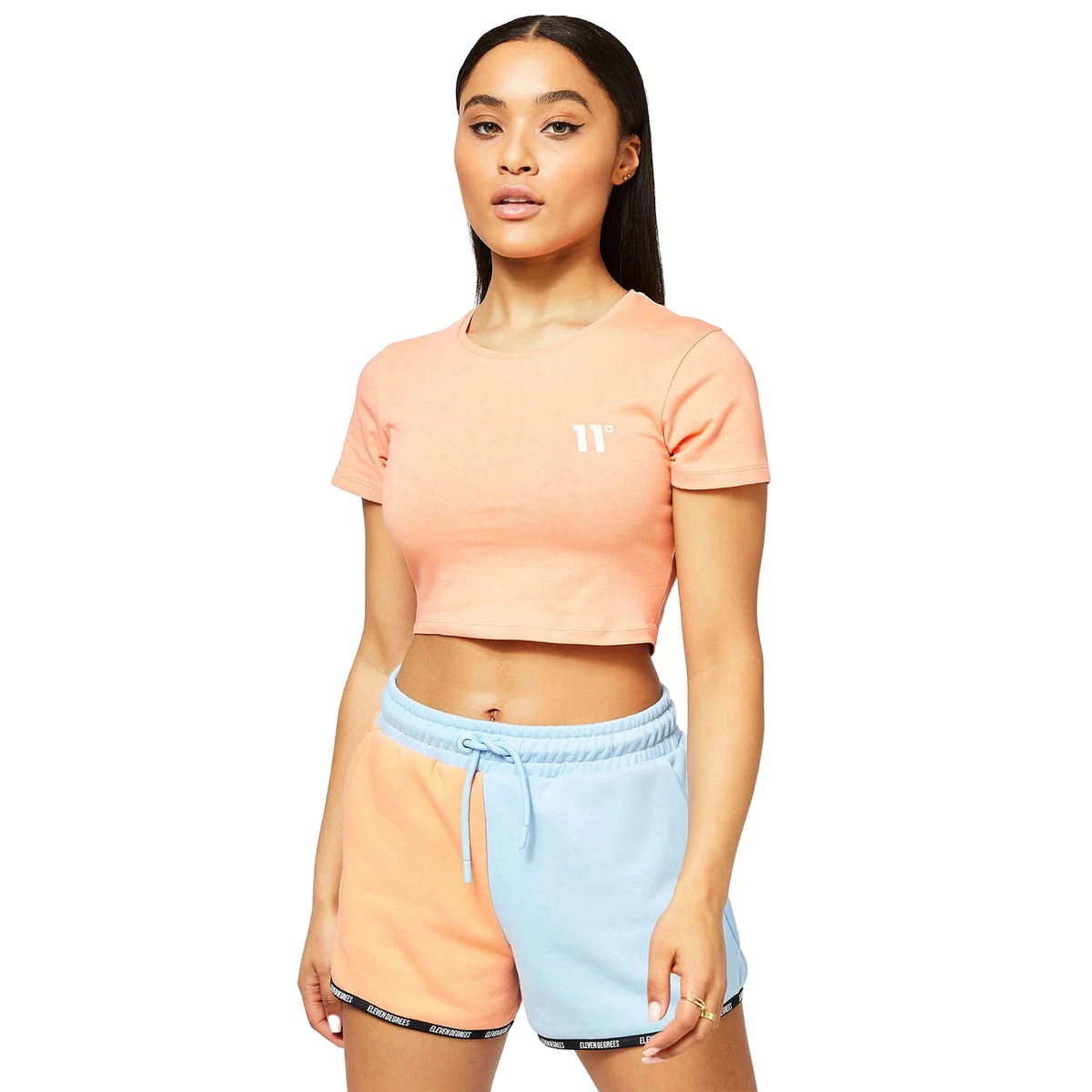 11 Grados Mujer Camiseta Gimnasio N cleo Calce Ajustado Recortado Correr Ropa Mo