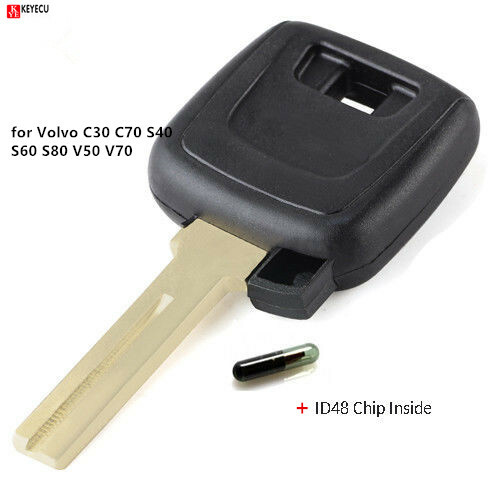 Uncut Transponder Key With ID48 Chip for VOLVO S80 S60 V70 XC70 XC90 1999-2013 - Picture 1 of 1