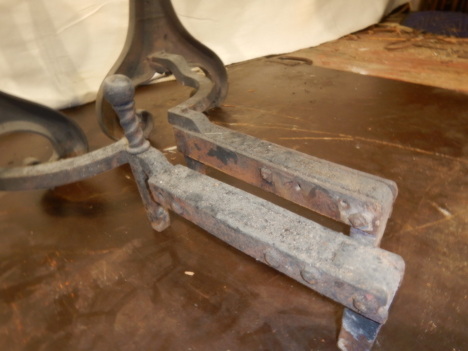 Antique Art Nouveau Gothic Dragon Bradley Hubbard Cast Iron Fireplace Andirons 