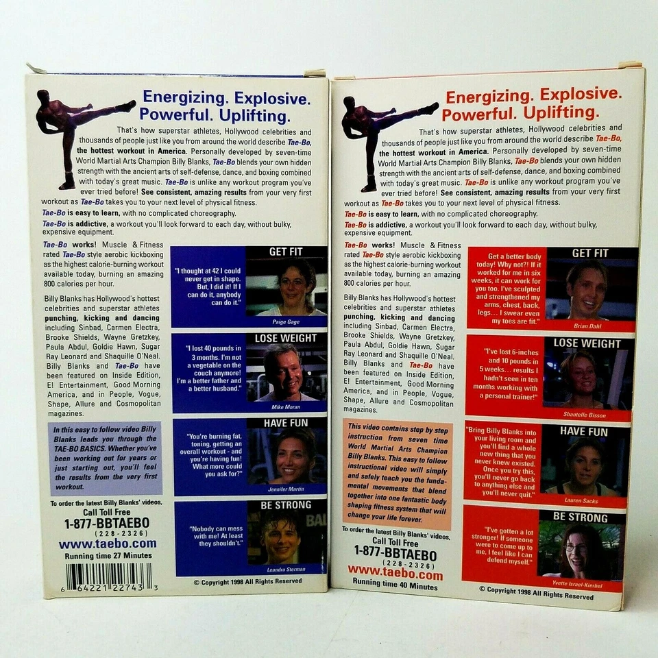 BILLY BLANKS Tae-Bo Workout VHS 1998 2-Tape Set Basic & Instructional Total Body - Image 3 of 3