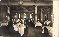 New York City Hotel Woodstock Dining Room RPPC Real Photo Postcard Posted 1907