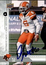 T.J. Lee Signed 2018 Upper Deck CFL Football card BC Lions