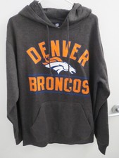 NFL Branded Denver Broncos, Charcoal color, Hoodie Sweatshirt, Large