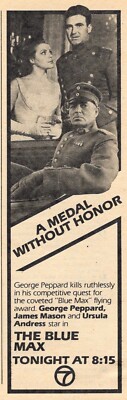 1978 TV MOVIE PROMO AD ~ THE BLUE MAX with GEORGE PEPPARD & JAMES MASON