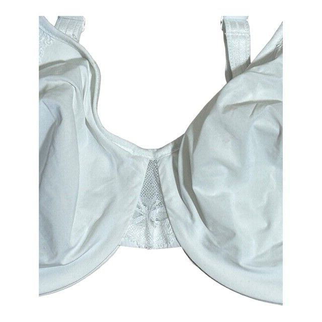 OLGA Cloud 9 FullFigure LaceTrim Minimizer Bra Women's Size 40D White