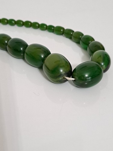 Chameleon Marble Bakelite Catalin Translucent Antique Set Bead Necklace Bracelet - 第 21/24 張圖片