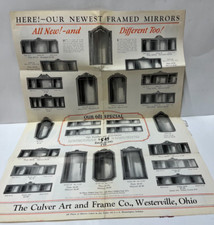 The Culver Art and Frame Co. Poster Brochure Westerville, Ohio Framed Mirrors