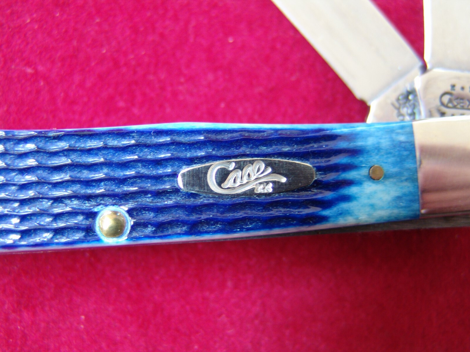 Case Cutlery 2002 Trapper Knife Model 6254 w/ Blue Bone Scales, New in