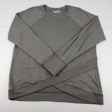 Athleta Criss Cross Sweatshirt Gray Women's Medium Stretch Long Sleeve 489051
