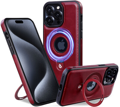 Shockproof Magnetic Invisible Bracket Case for iPhone 16 Plus 15 Pro 14 13