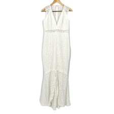 Lulus Everything and More White Floral Embroidered Lace Mermaid Dress Size M