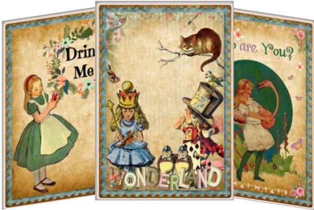 Alice In Wonderland Party Table Tent Cards Decoration Set Of 8 Tea Party Weddin For Sale Online