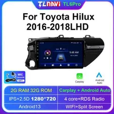 10" Carplay Android 13 Car Stereo Radio GPS Navi RDS For Toyota Hilux 16-18 LHD