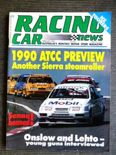 RACING CAR News Mag - 2/1990 ~ Ford Sierra Steamroller - SENNA banned etc -
