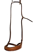 BEVAL TACK STITCHED CHESTNUT BROWN NOSE BAND FOR HORSE SIZE BRIDLE MRSP $196.00