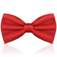 Men's Bow Ties Solid Color Pre-Tied Bow Tie Satin Formal Tuxedo Bowtie Red