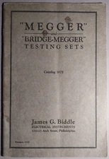 1925 Megger & Bridge Megger Insulation Testing Sets Catalog James Biddle B1-54