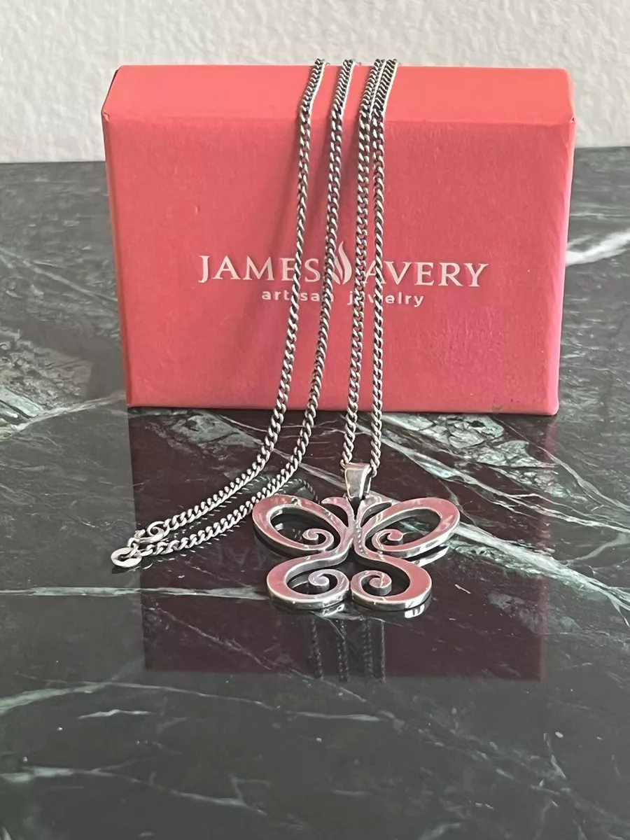 James Avery Sterling Silver Large Spring Butterfly Pendant with 25