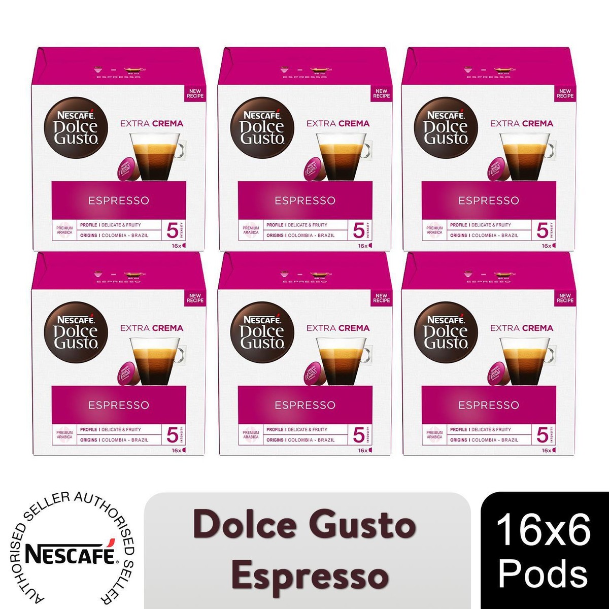 Nescafe Dolce Gusto Coffee Pods 6x Boxes 96 Caps Espresso