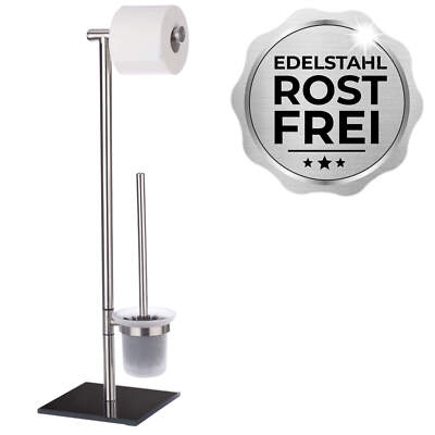 WENKO Stand WC Garnitur LIMA Edelstahl Toiletten Bürste Klo Rollen Halter Bad