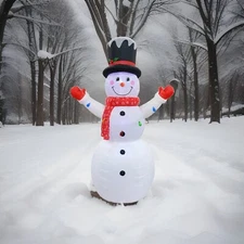 Winter Wonder Lane 8ft Inflatable Snowman with 11 LED Lights / Twinkling Lights