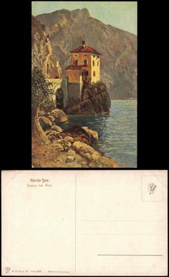Cartoline Riva del Garda Garda-See Strasse bei Riva, Lago di Garda 1910