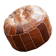 Round Pouf Unstuffed Footstool Easy to Fill for Living room, bedroom, Kids