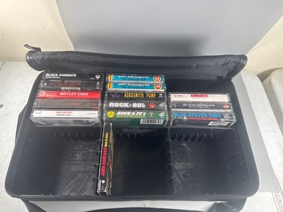 Lot 15 Rock Cassette Tapes w Case Black Sabbath Aerosmith 80s 90s