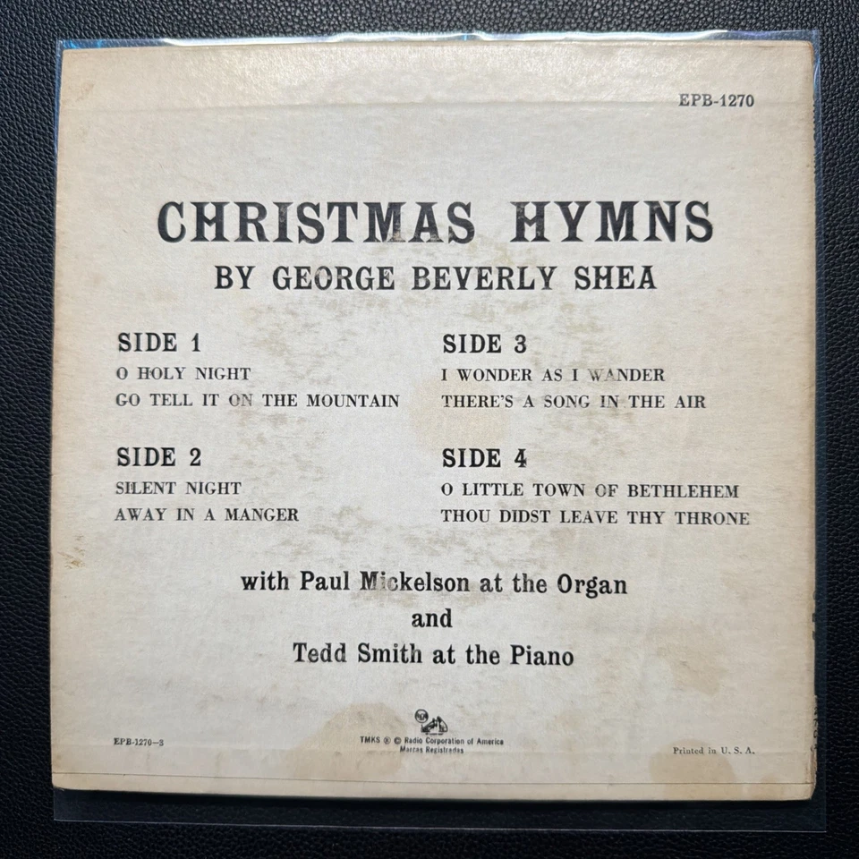 George Beverly Shea - Christmas Hymns (RCA Victor EPB-1270) Mono 1956 VG/VG 2 7" Foto 3 de 4