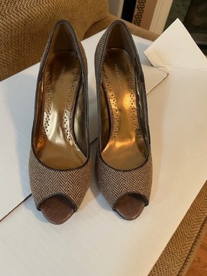 Womens Brown & Cream Colored Size 9 Predictions Brand High Heel Shoes New No Box
