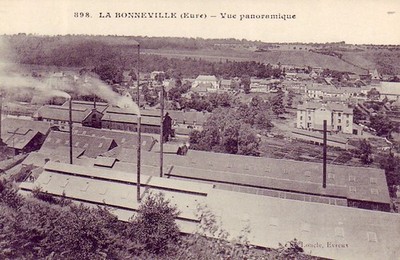 CPA 27 Eure ca. Evreux Muscheln in Ouche LA BONNEVILLE S/ ITON Blick auf Fabriken