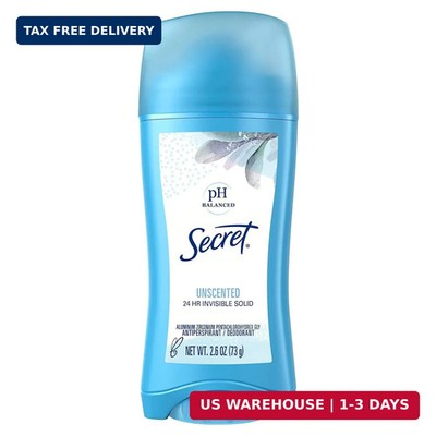 Secret Original Unscented Women's Invisible Solid pH Balanced Antiperspirant and